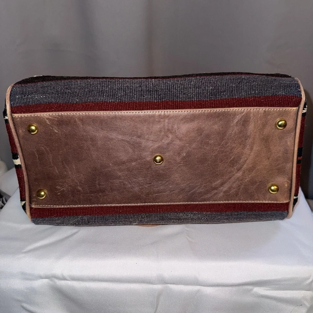 Vtg Yun Art Crossbody Bag Purse Wool Leather Handmade In Turkey Western Native